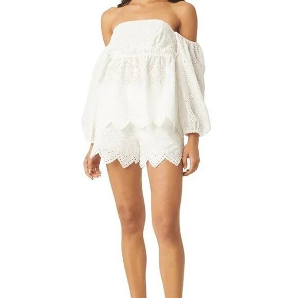 MISA Los Angeles NWT $285 Sera Top White Eyelet Size XS - Picture 2 of 10
